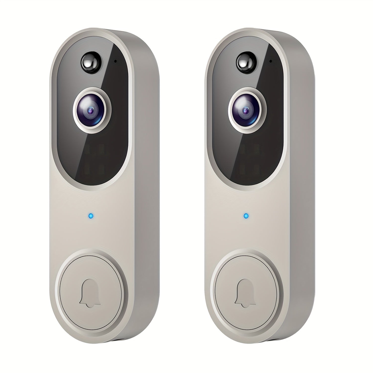 2pcs/1080P High-definition Video Doorbell Camera, With AI Human Body Detection, Two-way Audio, Infrared Night Vision, Cloud And Local Storage, Rechargeable Battery, Indoor Wall-mounted Security Monitoring, Indoor Security Cam - iBrightCS
