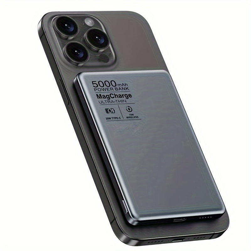 Portable Magnetic Power Bank 5000/10000mAh, 15W Wireless Portable Charger, USB-C PD 20W Fast Charging, Compatible with iPhone 15/15 Plus/15 Pro/15 Pro Max, iPhone 14/13/12 Series, Perfect for Travel and Holiday Gifts, Valenti
