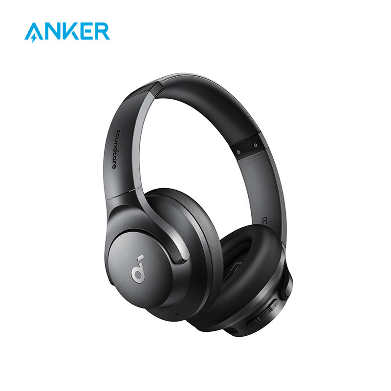 soundcore by Anker Q20i Hybrid Active Noise Cancelling Headphones, Wireless Over-Ear Bluetooth, 40H Long ANC Playtime, Hi-Res Audio, Big Bass, Customize via an App, Transparency Mode (Refurbished) - iBrightCS