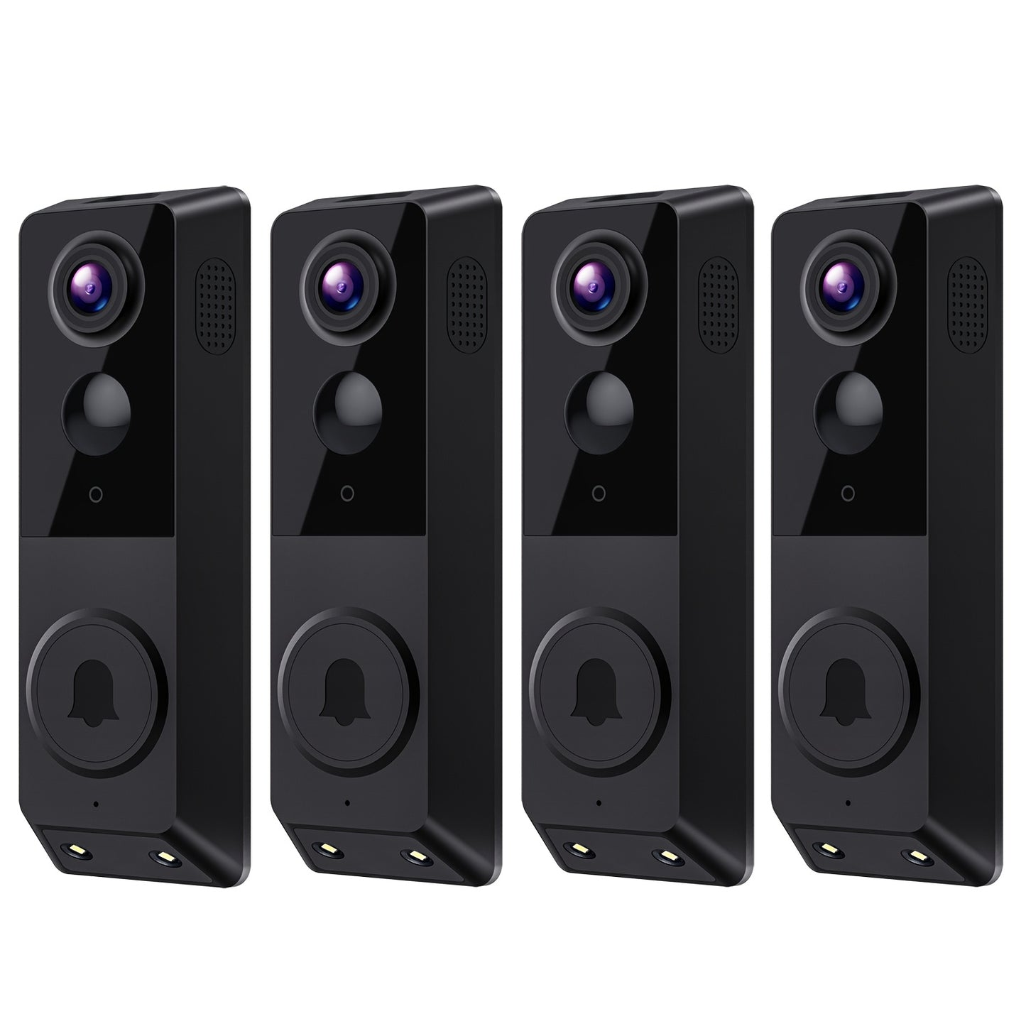 4pcs Multiple Wireless Wi-Fi Video Doorbell Cameras, Night Vision, Two-way Audio, AI Motion Detection And Cloud Storage