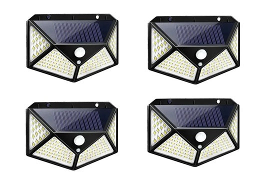 1/2/4PCS New Solar Lights Outdoor Wall Lamp PIR Motion Sensor 100LED Solar Powered Sunlight Street Light for Garden Courtyard - iBrightCS