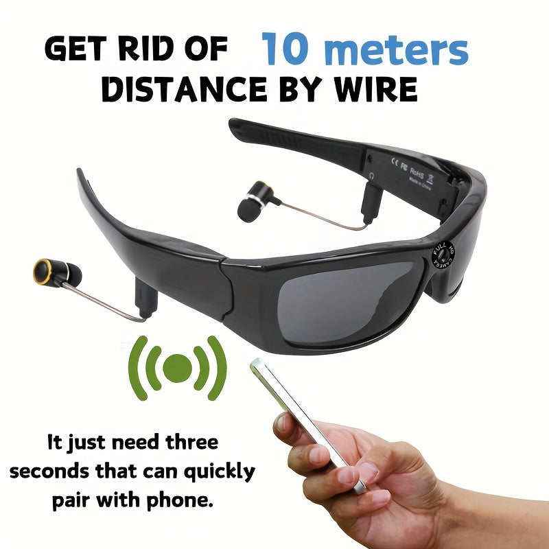 Smart Glasses - Multifunctional, Touch Control, Rechargeable, With Headphones, HIFI Sound Quality, High-definition Lens And Long Battery Life, Suitable For Outdoor Sports And Music Lovers - Unisex, Black Technology, Equipped iBrightCS