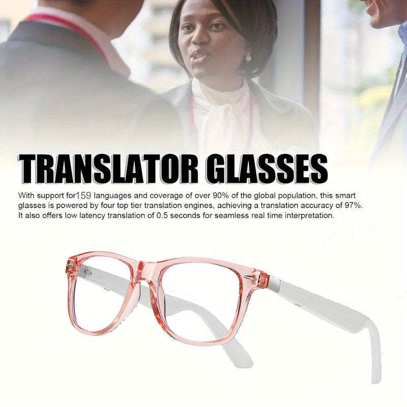 2025 AI Translation Glasses, Support for More Than 100 Languages, Wireless Connection, Built-in Microphone/ Speaker, High Definition Voice and Music, AI Voice Control, Camera Function, Blue Light Protection, USB Magnetic Char - iBrightCS