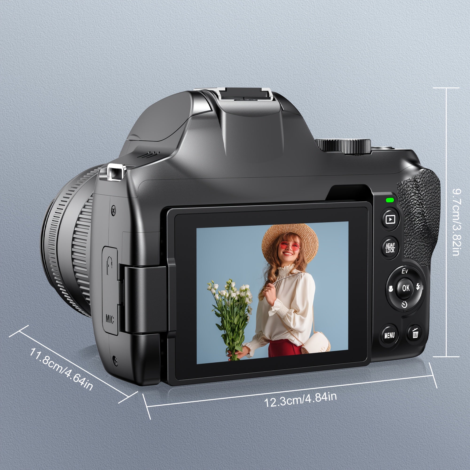 KOMERY W3 Digital Camera, 72MP And 12x Optical Zoom Autofocus Camera, Suitable For Photography And Video, 4K Video Blog Camera For YouTube, With 270° Flip Screen, Flash Light, WiFi Connection, 64GB SD Card, 2 Rechargeable Ba - iBrightCS