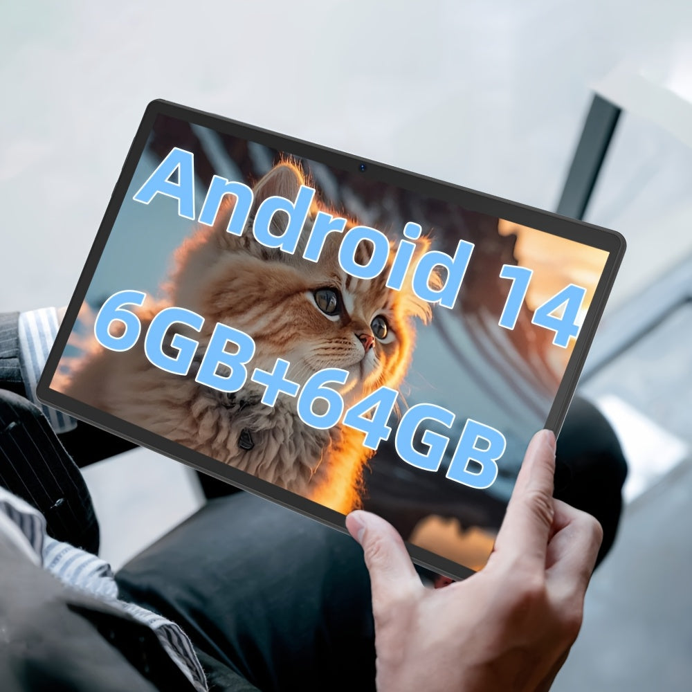 Android 13 Tablet PC, 10-inch Android Tablet with Expandable 64GB ROM up to 512GB, Quad-Core Processor, WiFi, 6000mAh Battery, Dual Camera (2MP + 5MP) - iBrightCS