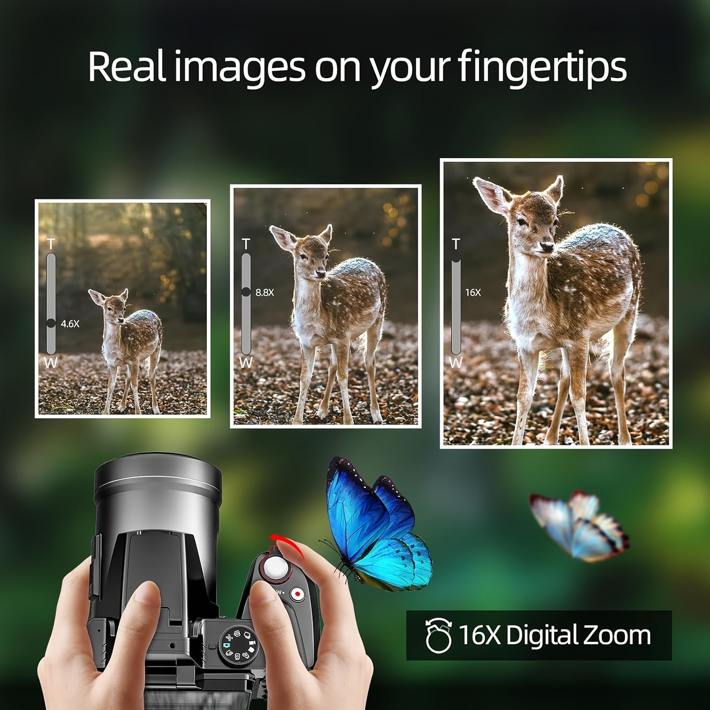 NBD 64MP Digital Camera For Photography, 4K Vlogging Camera With 3' Flip Screen, 16X Digital Zoom, WiFi& Autofocus, Cameras Tripod, 2 Batteries, 32GB TF Card (S200 US Black)