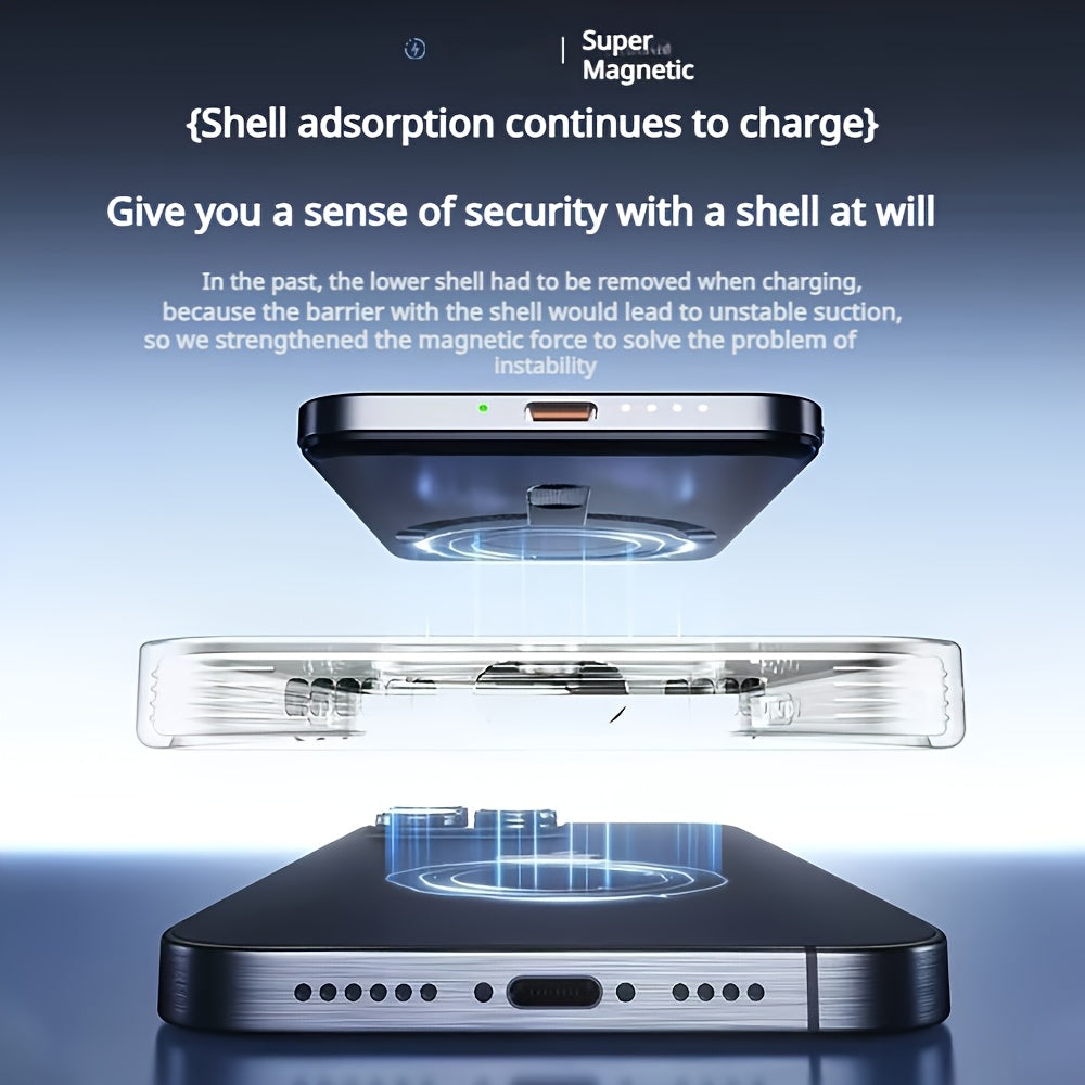 Portable Magnetic Power Bank 5000/10000mAh, 15W Wireless Portable Charger, USB-C PD 20W Fast Charging, Compatible with iPhone 15/15 Plus/15 Pro/15 Pro Max, iPhone 14/13/12 Series, Perfect for Travel and Holiday Gifts, Valenti