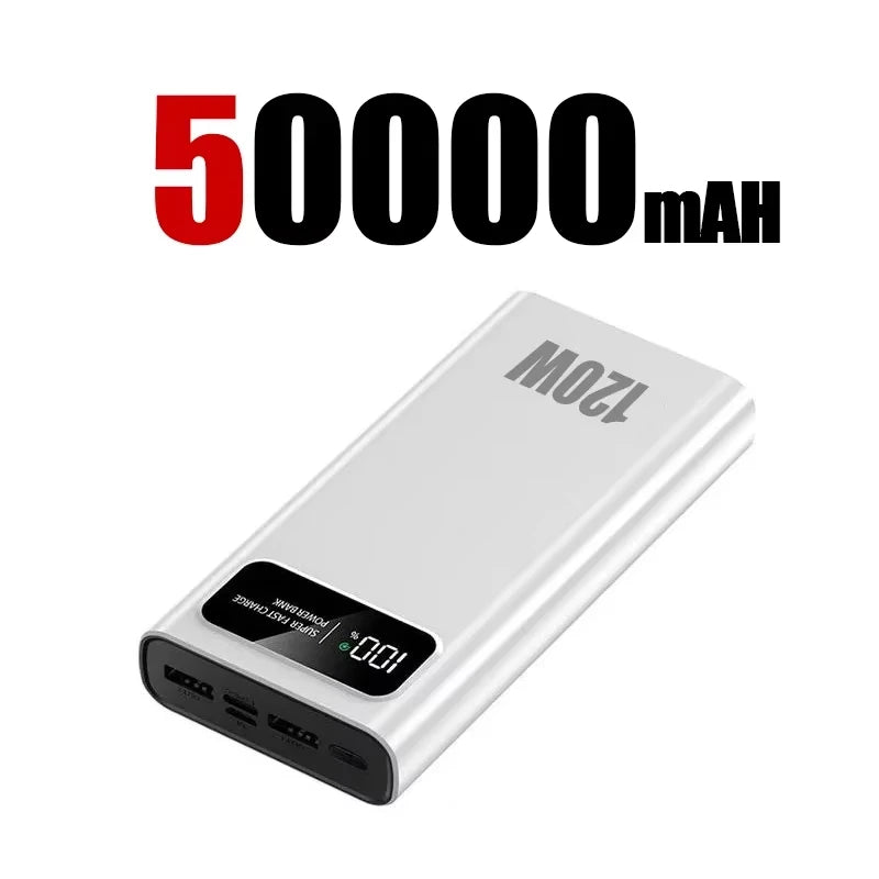 200000mAh Power Bank 120W Super Fast Charging Battery High Capacity Digital Display Power Bank For Iphone Samsung Xiaomi Huawei