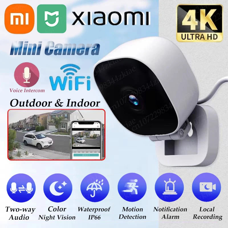 Xiaomi 4K Mini Security Camera Full Color Night Vision WiFi Monitor IP65 Waterproof Motion Detect Surveillance With 2 Way Audio iBrightCS