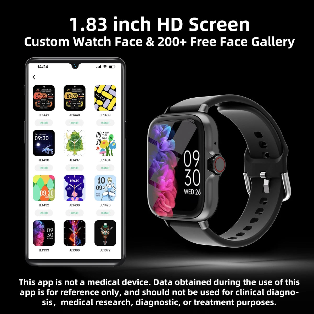 Waterproof Smart Watch with Message Answer, Call, Sleep Monitoring, Sports Pedometer, Information Alerts for iPhone and Android