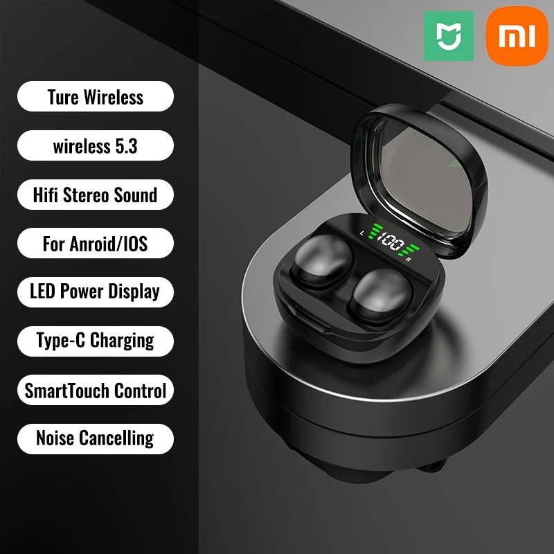 Xiaomi Mini Wireless Bluetooth 5.3 Headset Small Earbuds Sleep Invisible Headphones HD HIFI Bass sound Quality Earphones