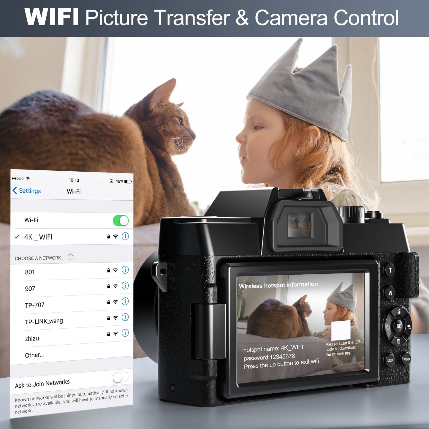 Compact Digital Photography Camera 4K WIFI Web Cam Vintage Vlog Video Recorder YouTube48MP Camcorder 16X Digital Zoom Camera