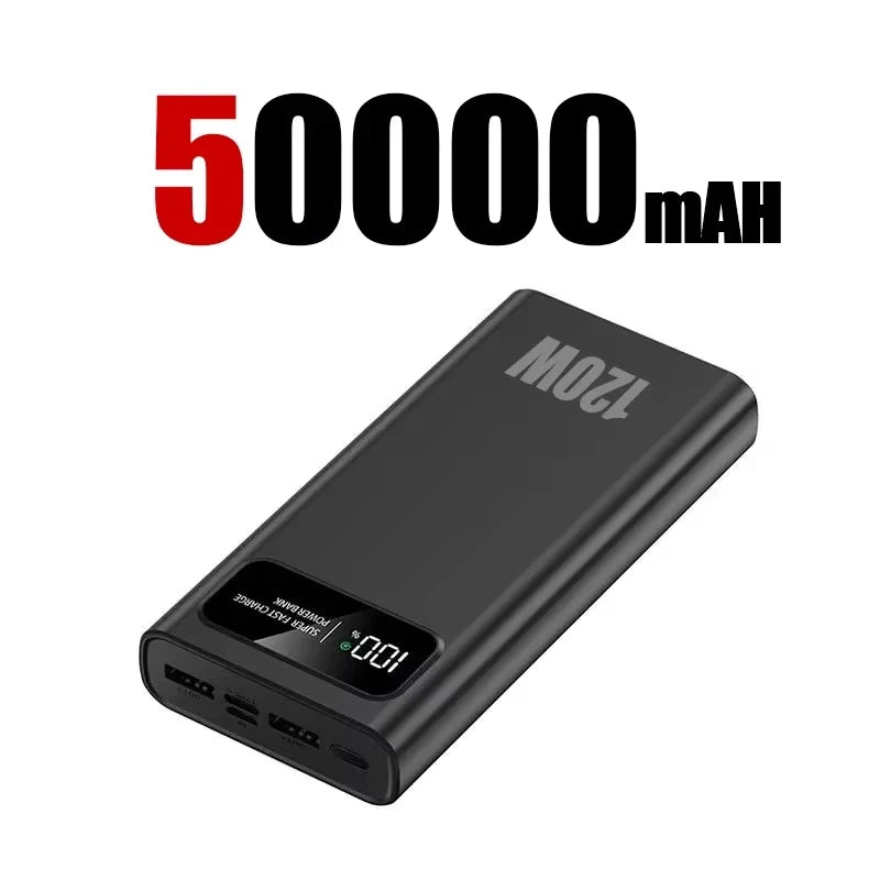 200000mAh Power Bank 120W Super Fast Charging Battery High Capacity Digital Display Power Bank For Iphone Samsung Xiaomi Huawei