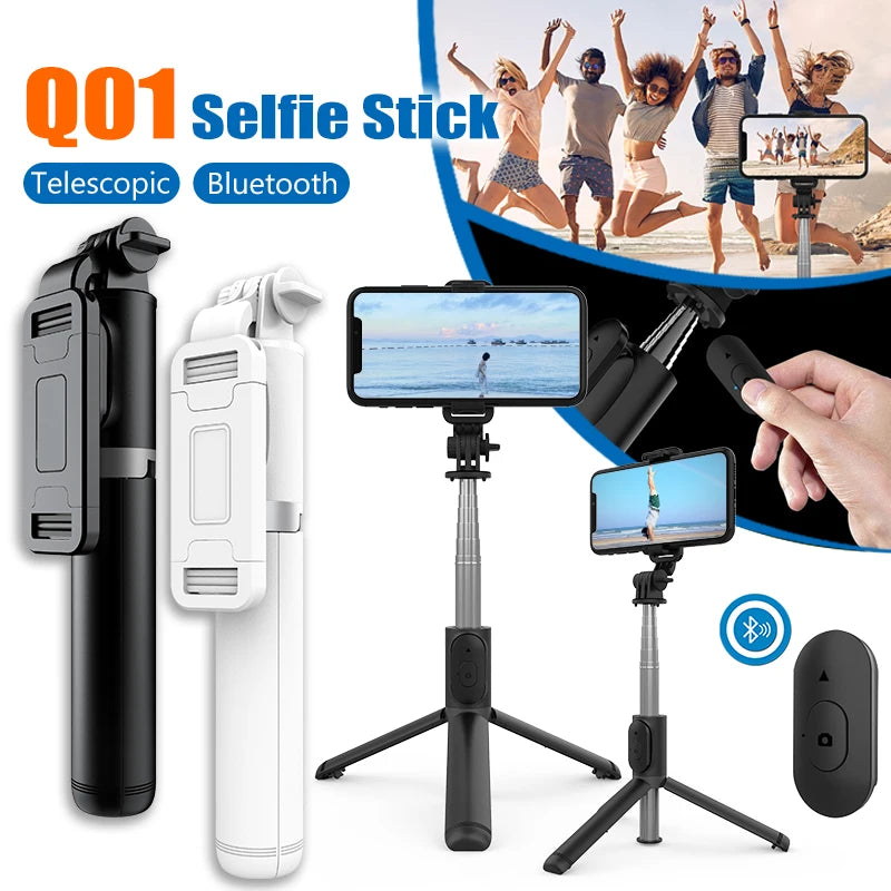 Mini Wireless Selfie Stick Mini Tripod Extendable Monopod Remote Shutter for IOS Android Phone Live Vlog Video Travel New Design - iBrightCS