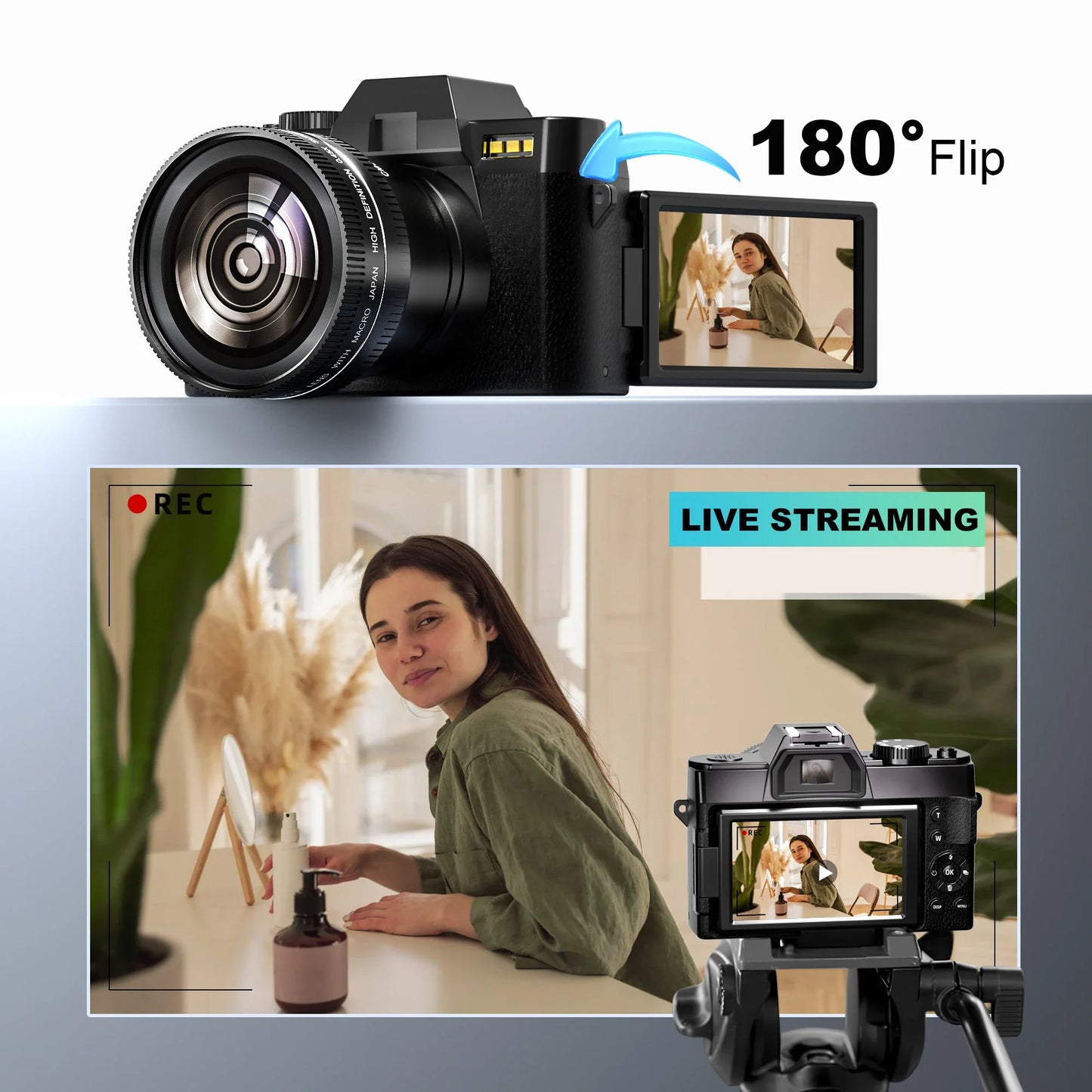 Compact Digital Photography Camera 4K WIFI Web Cam Vintage Vlog Video Recorder YouTube48MP Camcorder 16X Digital Zoom Camera