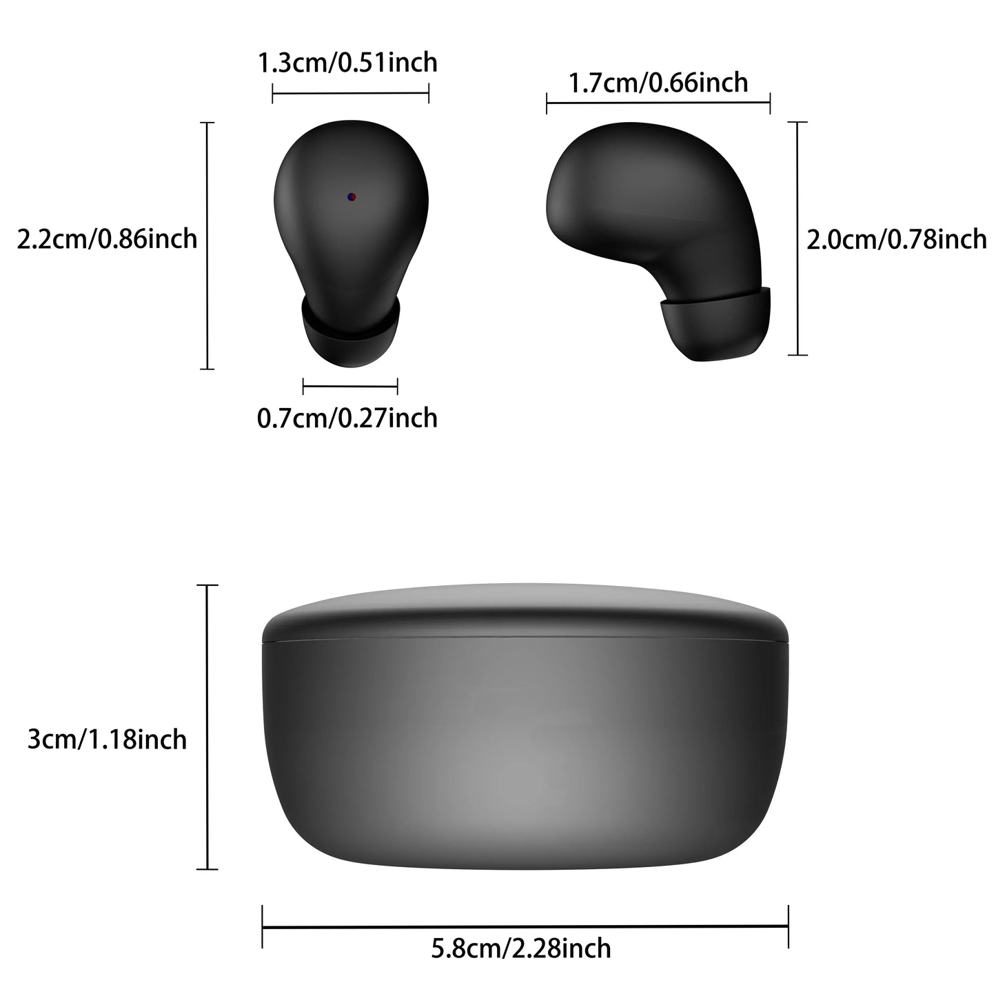 SK26 TWS Wireless Bluetooth 5.4 Headphones In-Ear Invisible Sleep Earbud With Mic Noise Cancelling Earphones HIFI Music Headset