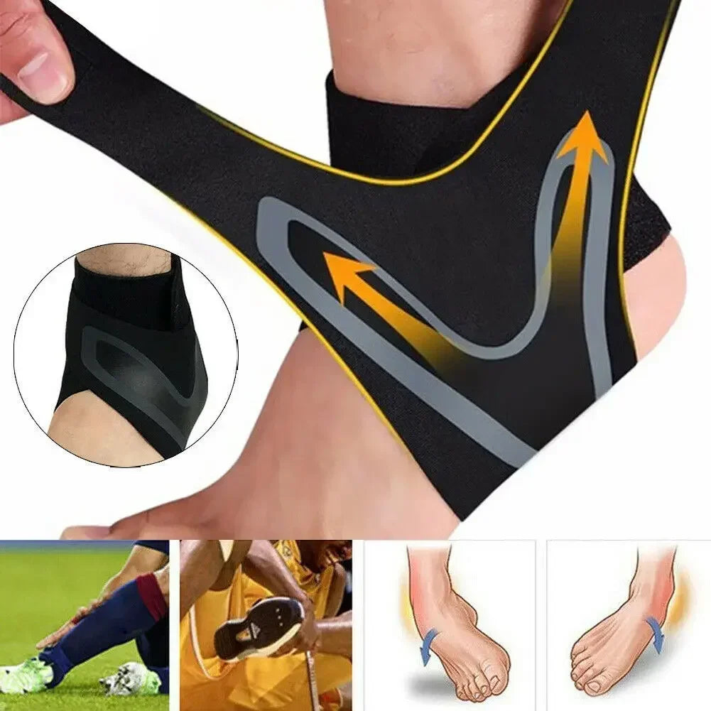 1 Pc Ankle Brace Support Compression Sleeve Elastic Plantar Fasciitis Pain Relief Foot Bandage Protective Wrap Sports Socks - iBrightCS