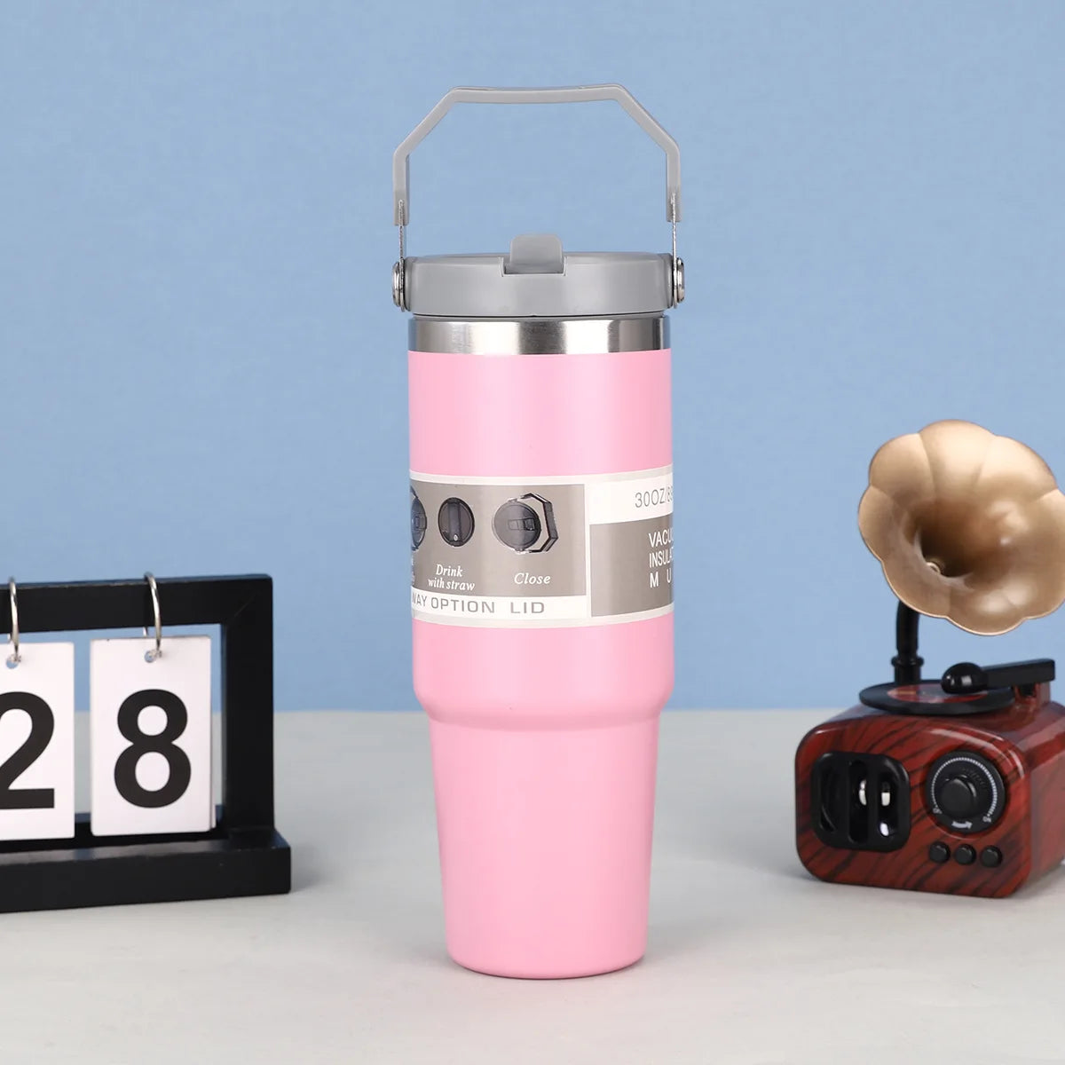 Stainless Steel Thermos Coffee Cup Portable Thermal Insulation Hot and Cold Travel Fitness Cup Leak-proof Thermos
