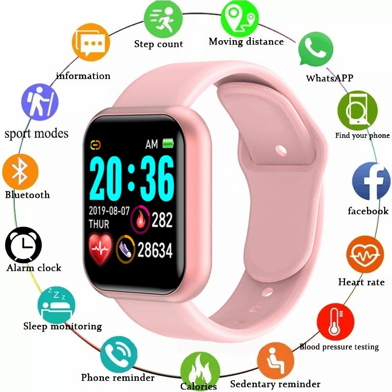 Multifunctional Smart Watch Men Women Bluetooth Connected Phone Music Fitness Sports Bracelet Sleep Monitor Y68 Smartwatch D20 - iBrightCS