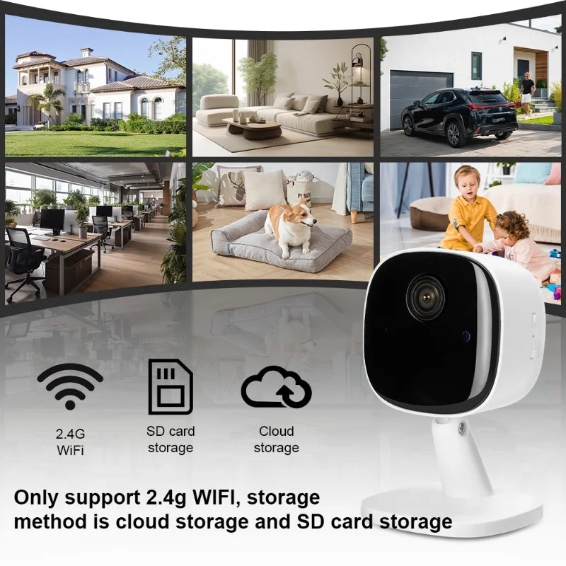 1080P HD Camera Night Vision WiFi Monitor Motion Detect With 2-way Audio Multiple People Share Viewing Security Camera Home 2025