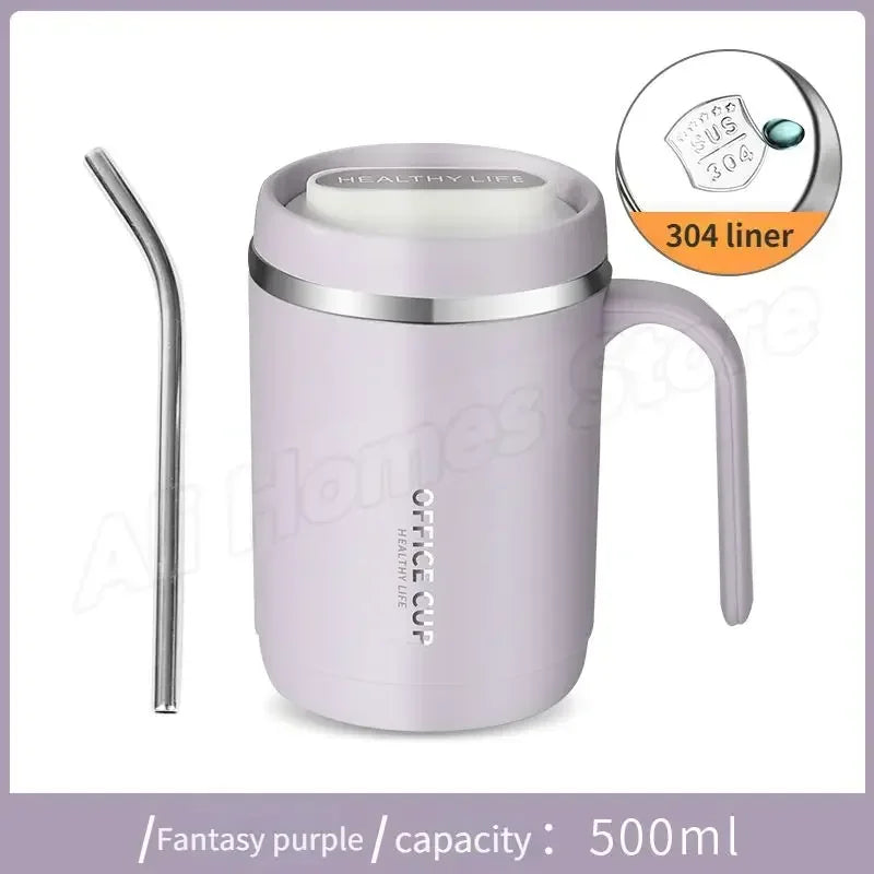Thermos Coffee Mug with Straw