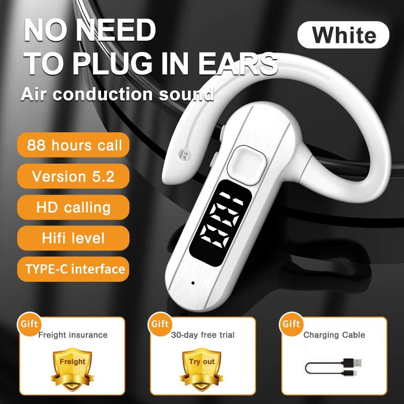 Sport Bluetooth 5.3 Headphones Bone Conduction Headset Wireless Open Headset Running Bluetooth Headset Noise Reduction W Mic