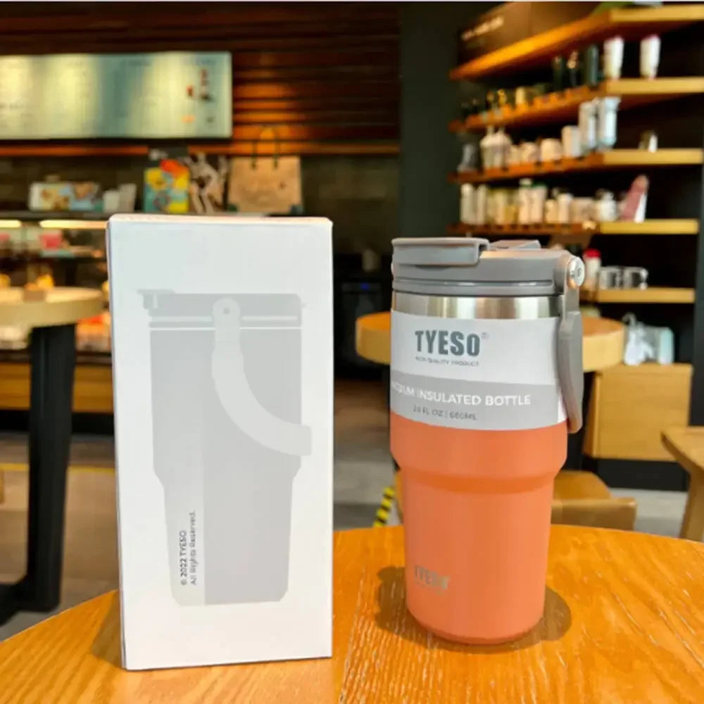 600ml Tyeso Tumbler Coffee Cup Stainless Steel Vacuum Thermal Insulated Mug Cold Storage Ice Large Capacity