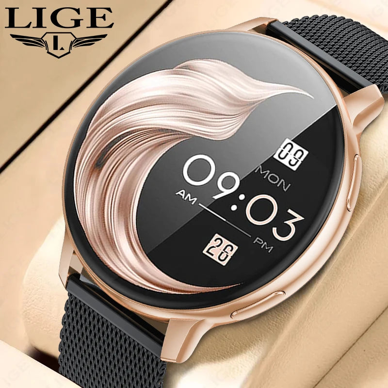 LIGE Bluetooth Call Smart Watch Women Custom Dial Steel Watches Men Sports Fitness Tracker Heart Rate Smartwatch For Android IOS - iBrightCS