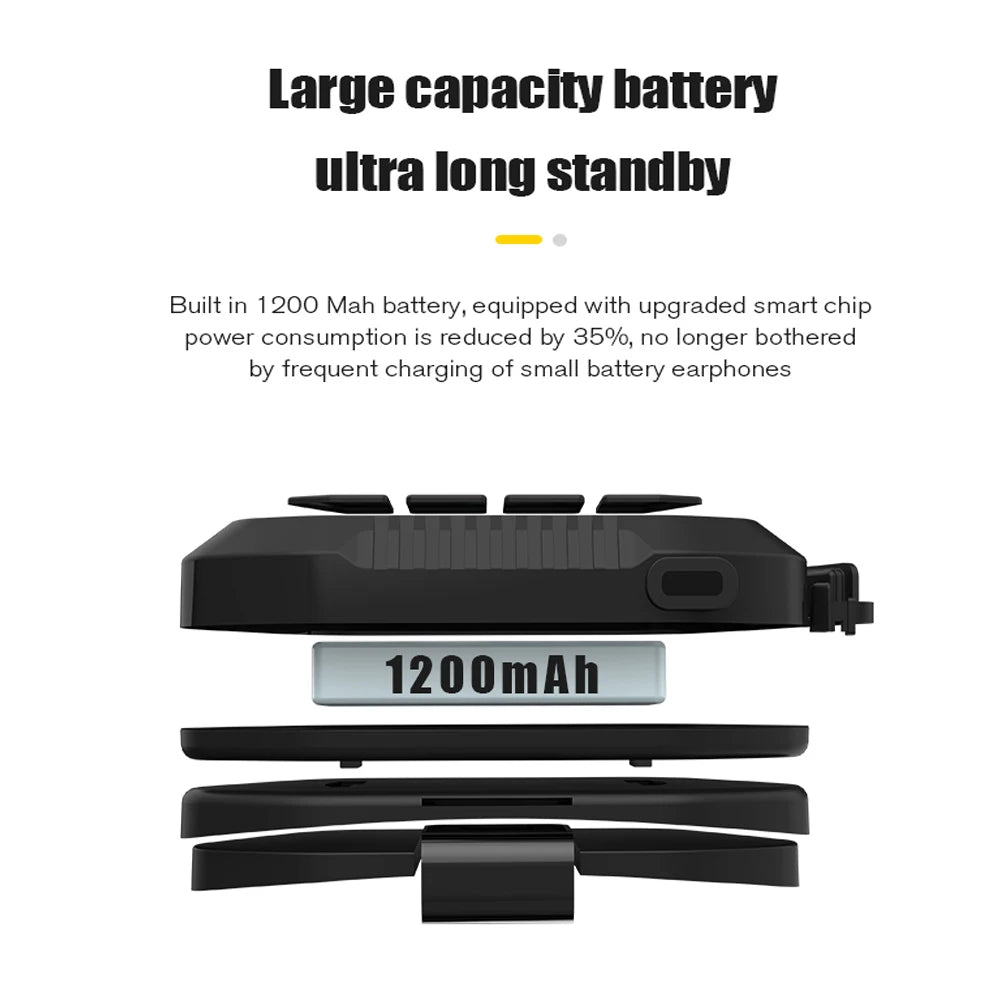 Bluetooth 5.0 Motorcycle Helmet Headset Wireless Noise Reduction Cycling Headset Waterproof Supports Hands Free Call Music