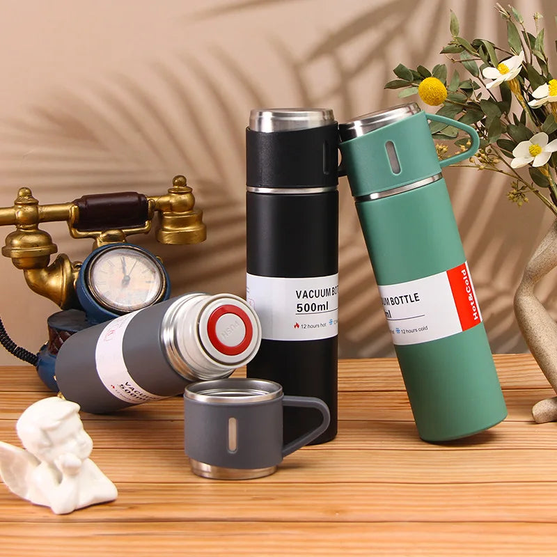 3-in1 Stainless Steel Vacuum Insulated Bottle Gift Set