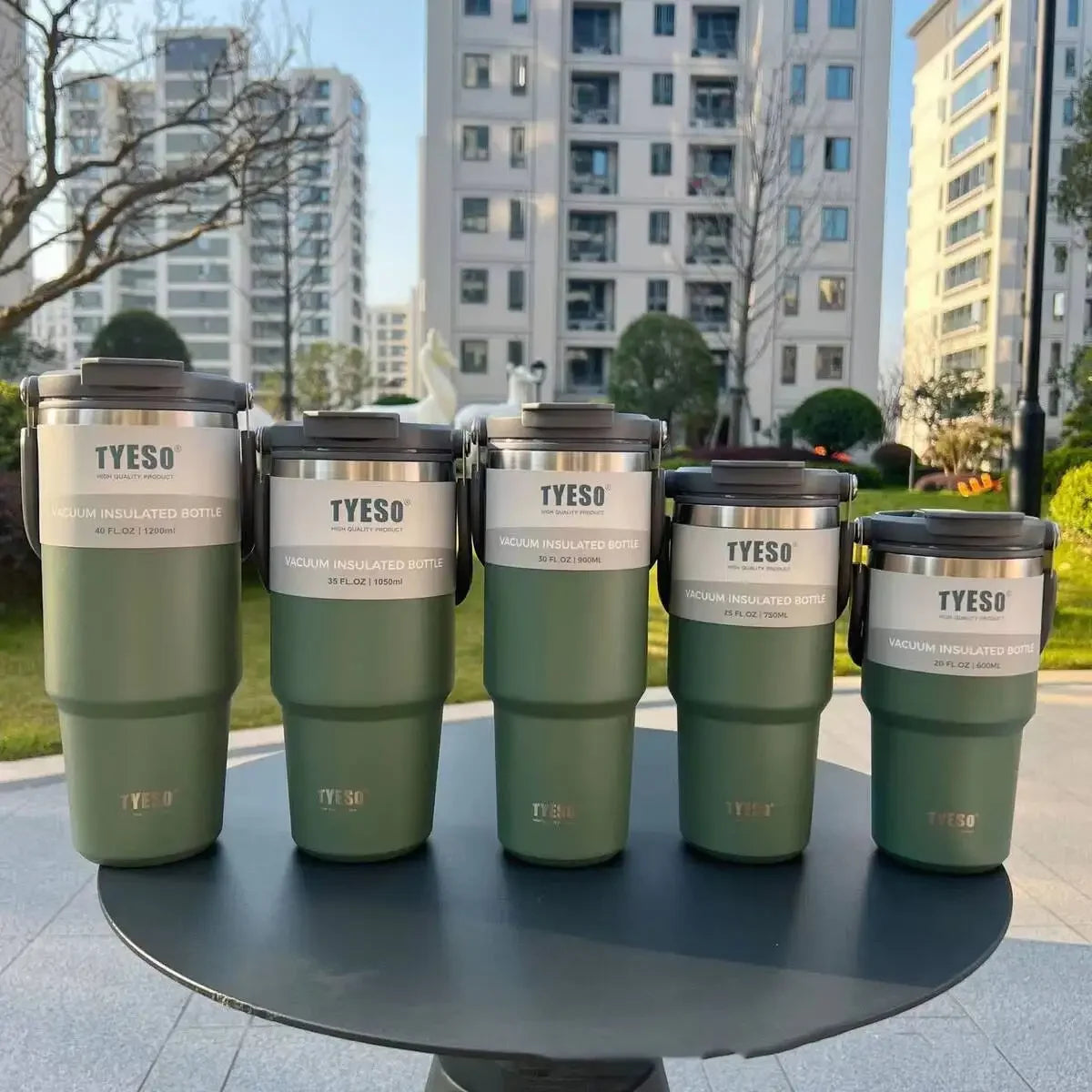 600ml Tyeso Tumbler Coffee Cup Stainless Steel Vacuum Thermal Insulated Mug Cold Storage Ice Large Capacity