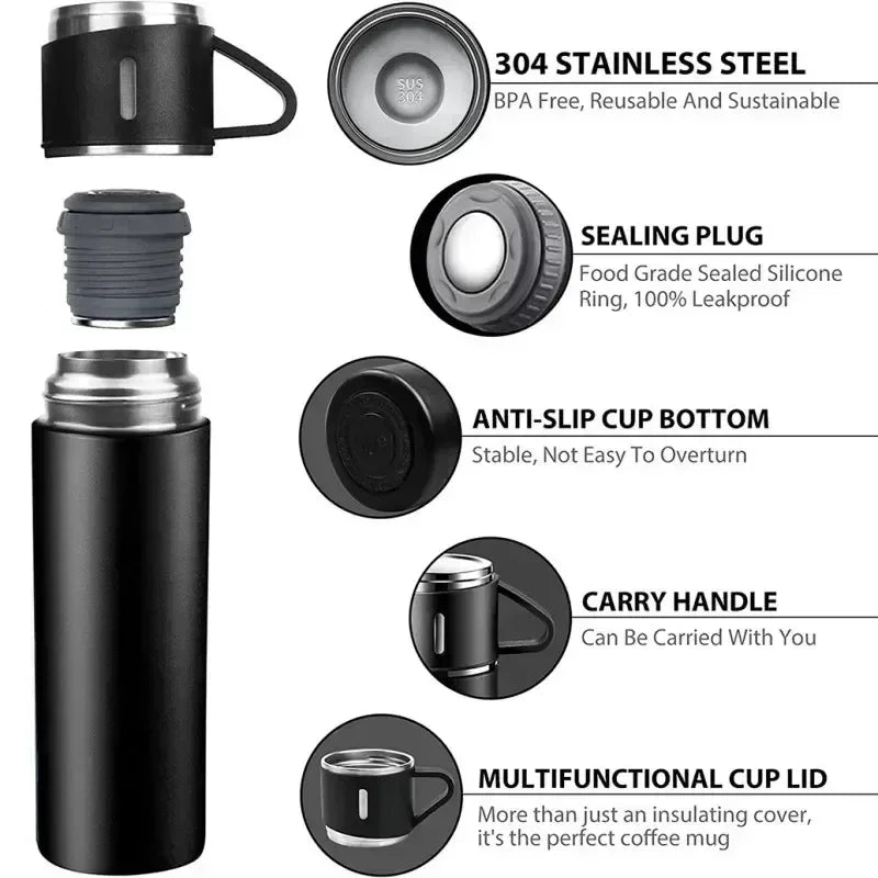 3-in1 Stainless Steel Vacuum Insulated Bottle Gift Set