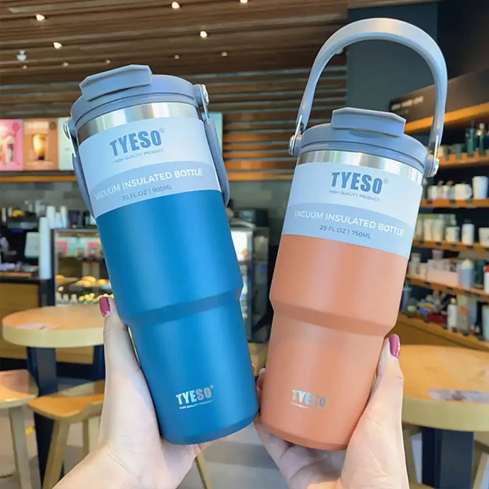 600ml Tyeso Tumbler Coffee Cup Stainless Steel Vacuum Thermal Insulated Mug Cold Storage Ice Large Capacity