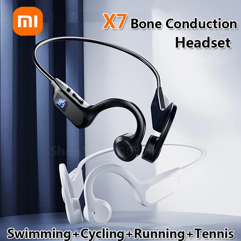 Xiaomi X7 Bone Conduction Wireless Earphone Sport Swimming Bluetooth Compatible Headphone Hand-free With Mic For Running Earbuds - iBrightCS
