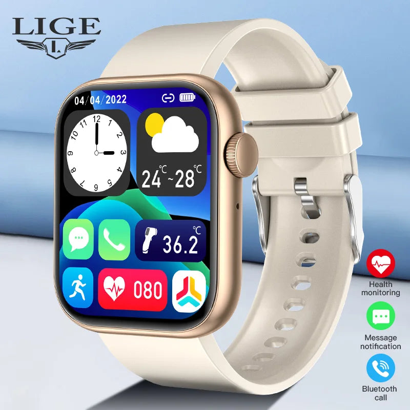 LIGE New Smart Watch 2025 Wireless Charging Smartwatch Bluetooth Calls Men Women Smartwatches Fitness Bracelet Custom Watch Face - iBrightCS