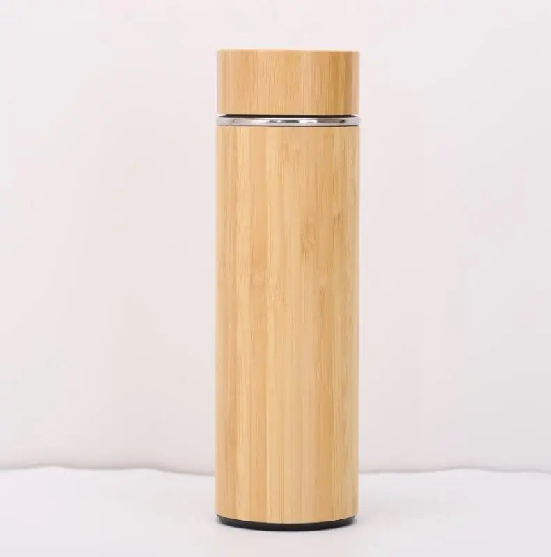Bamboo Crafts Bamboo Tea Thermos Steel Double Wall Coffee Tea Bamboo Vacuum Flask 400-500ml