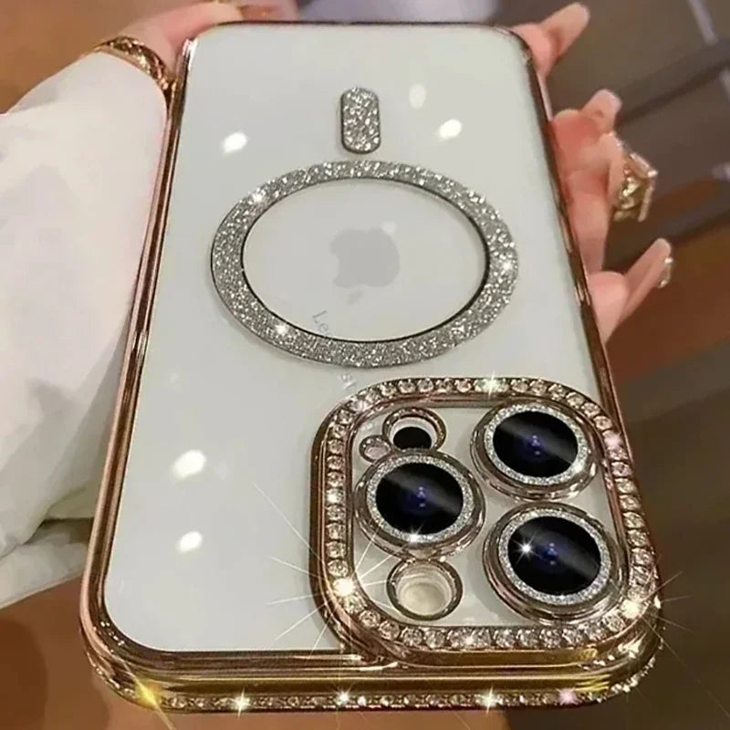 2024 New Fashion Glitter Diamond Transparent Case For iPhone 16, 15 - iBrightCS