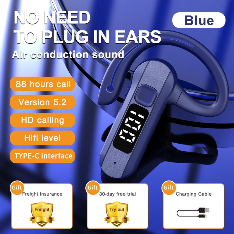Sport Bluetooth 5.3 Headphones Bone Conduction Headset Wireless Open Headset Running Bluetooth Headset Noise Reduction W Mic