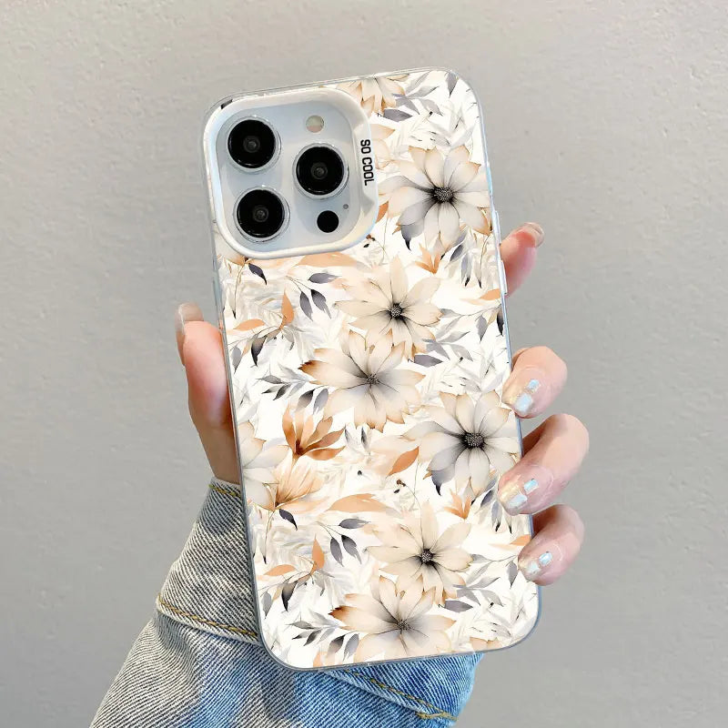 Cute Blue & White Porcelain Floral - iPhone 11 12 Pro Max 16 15 14 13 Pro Max iBrightCS