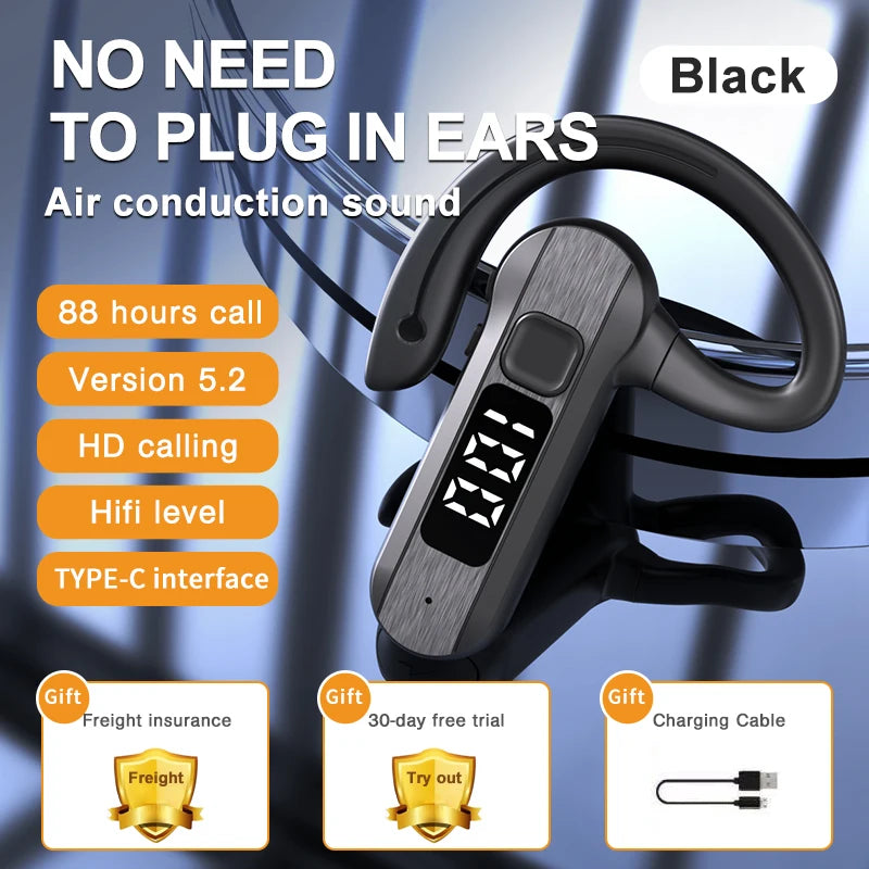Sport Bluetooth 5.3 Headphones Bone Conduction Headset Wireless Open Headset Running Bluetooth Headset Noise Reduction W Mic