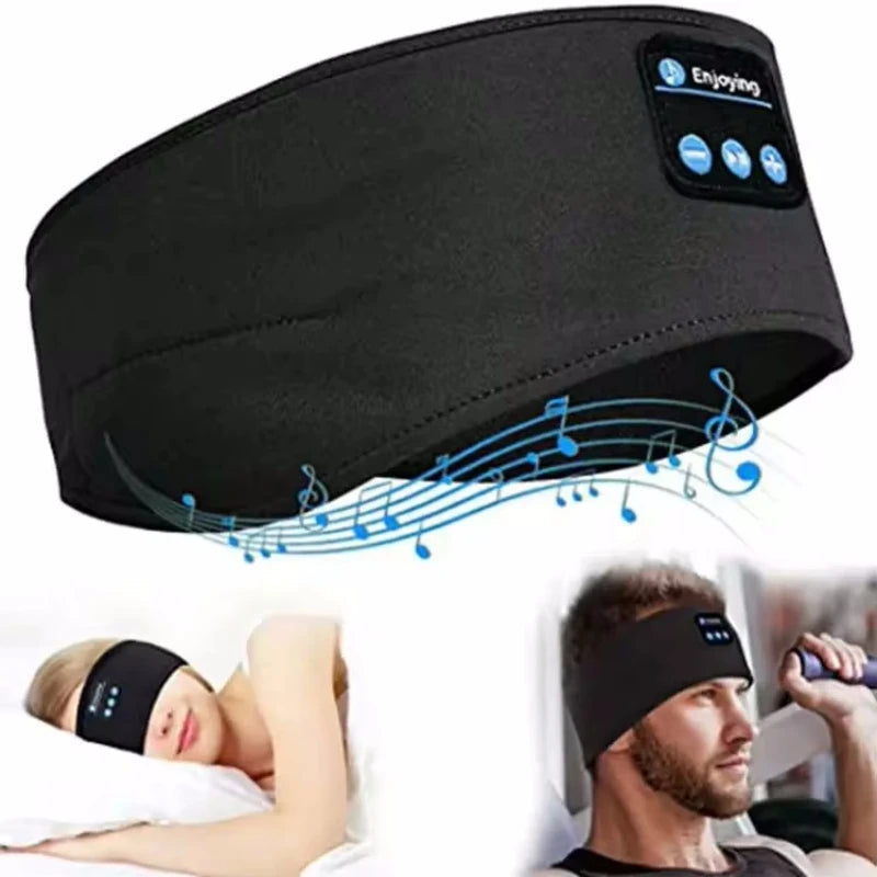 Sleep Mask Bluetooth Sleeping Headphones Headband Thin Soft Elastic Comfortable Wireless Music Headset Eye Mask For Side Sleeper - iBrightCS