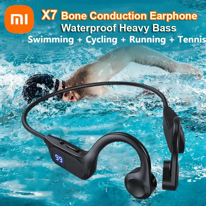 Xiaomi X7 Bone Conduction Wireless Earphone Sport Swimming Bluetooth Compatible Headphone Hand-free With Mic For Running Earbuds - iBrightCS