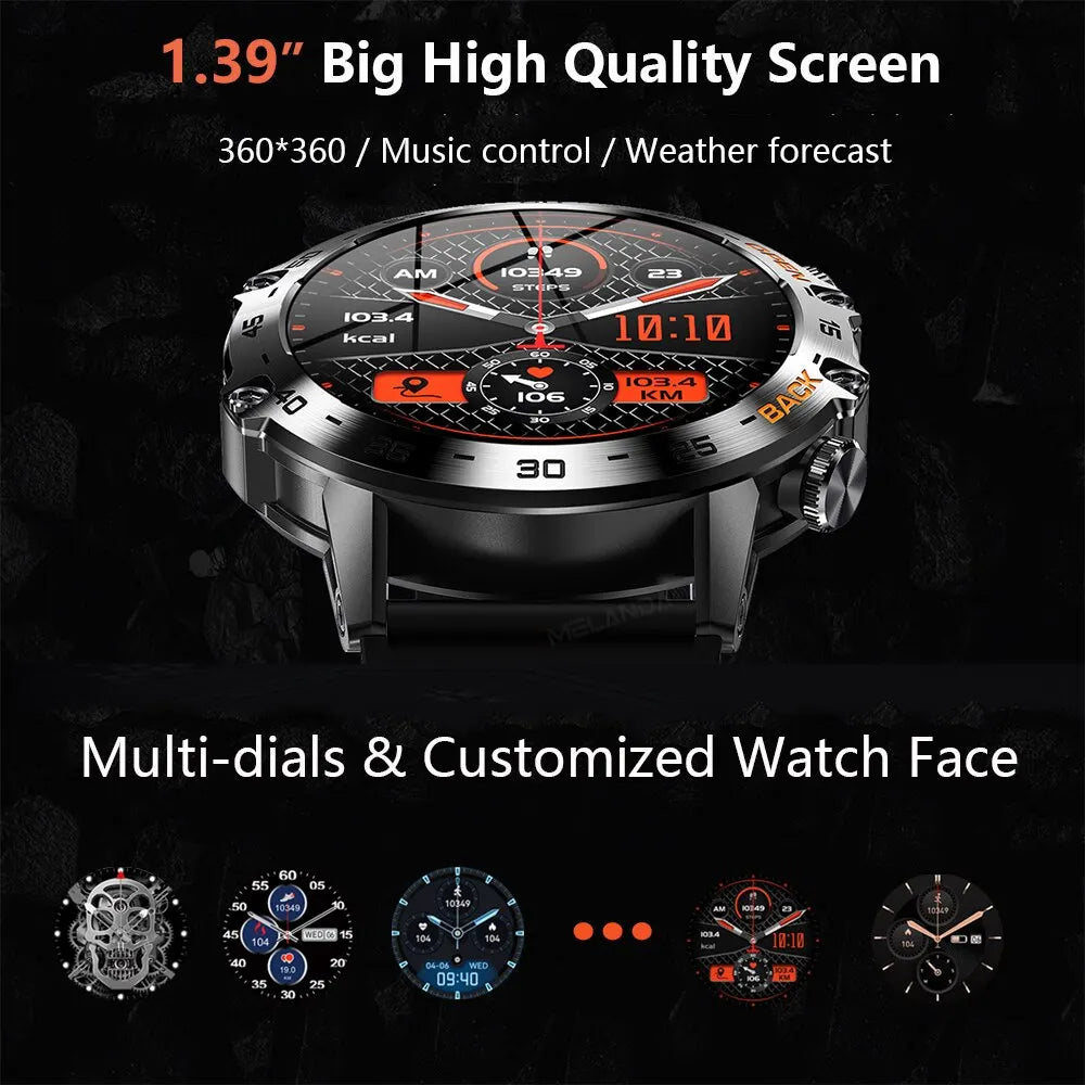 MEVADEN Steel 1.39 Bluetooth Call Smart Watch Men Sports Fitness Tracker Watches IP67 Waterproof Smartwatch for Android IOS MD52 - iBrightCS