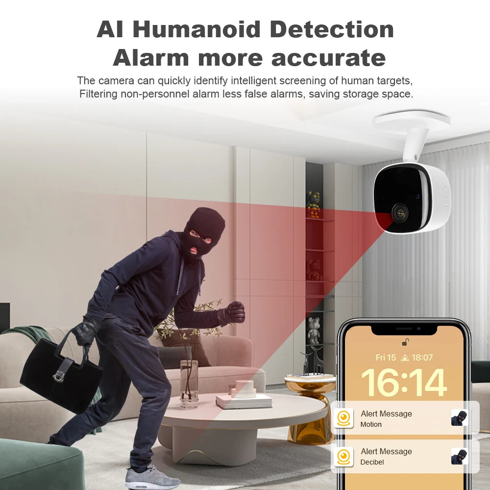 1080P HD Camera Night Vision WiFi Monitor Motion Detect With 2-way Audio Multiple People Share Viewing Security Camera Home 2025