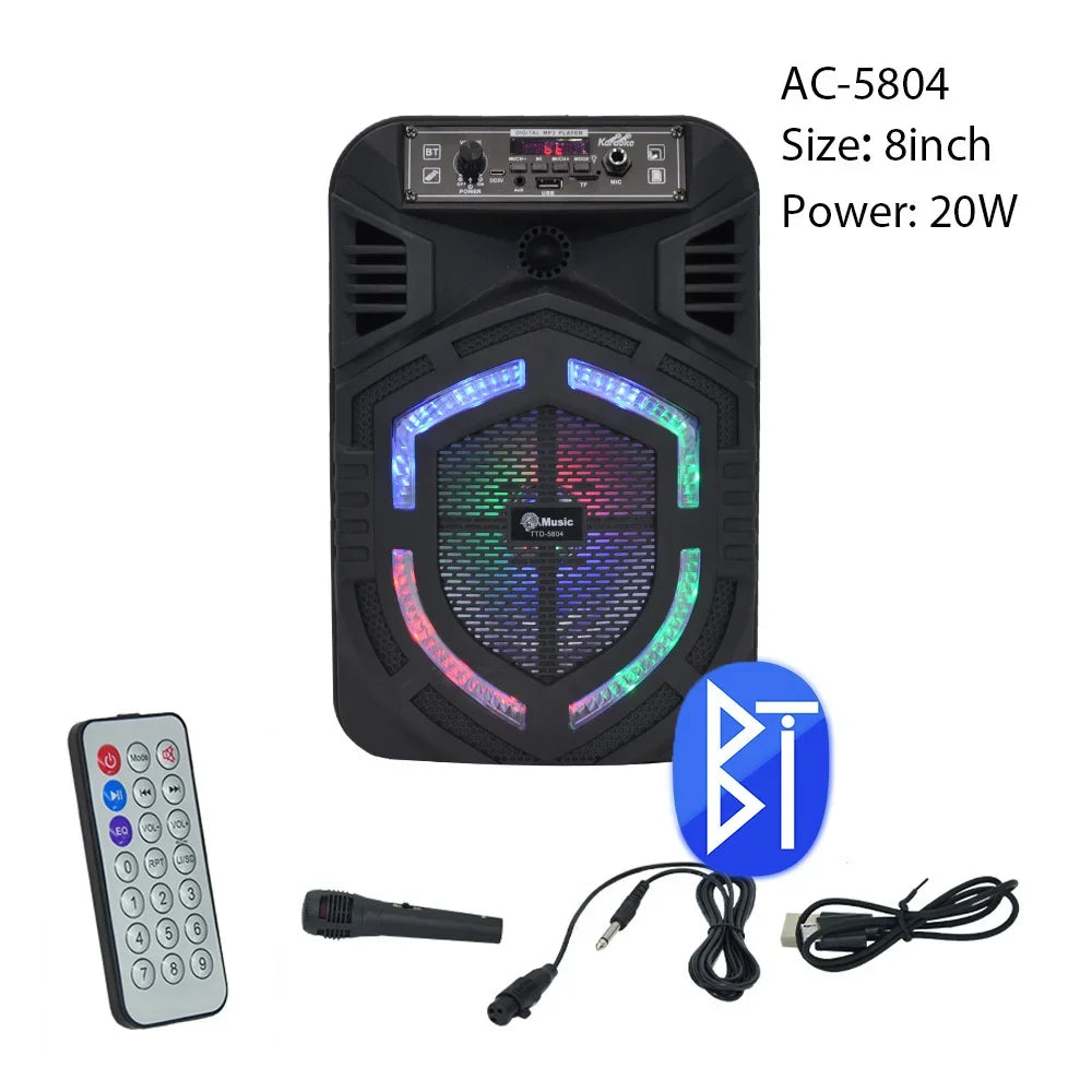 Powerful Bluetooth Speaker Portable Sound box Large Subwoofer Wireless Stereo Music Karaoke Column Support FM SD USB with Mic