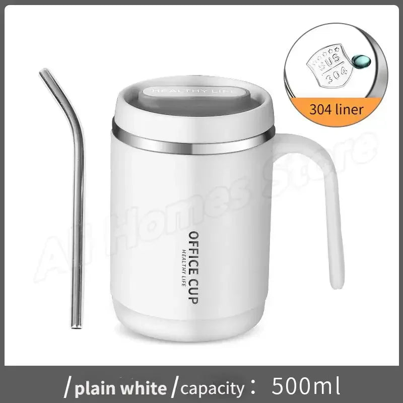 Thermos Coffee Mug with Straw