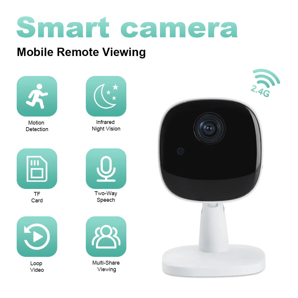 1080P HD Camera Night Vision WiFi Monitor Motion Detect With 2-way Audio Multiple People Share Viewing Security Camera Home 2025