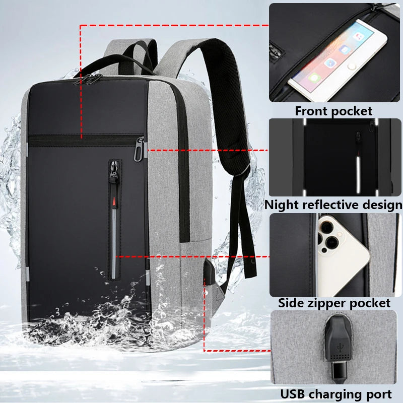 Waterproof Business Backpack Men USB School Backpacks 15.6 Inch Laptop Backpack Large Capacity Bagpacks for Men Back Pack Bags - iBrightCS