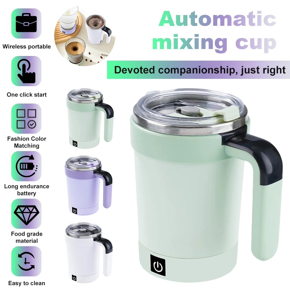 Automatic Stirring Coffee Mug Rechargeable Electric Stirring Mixer Protein Shake Cup Touch Display Temperature