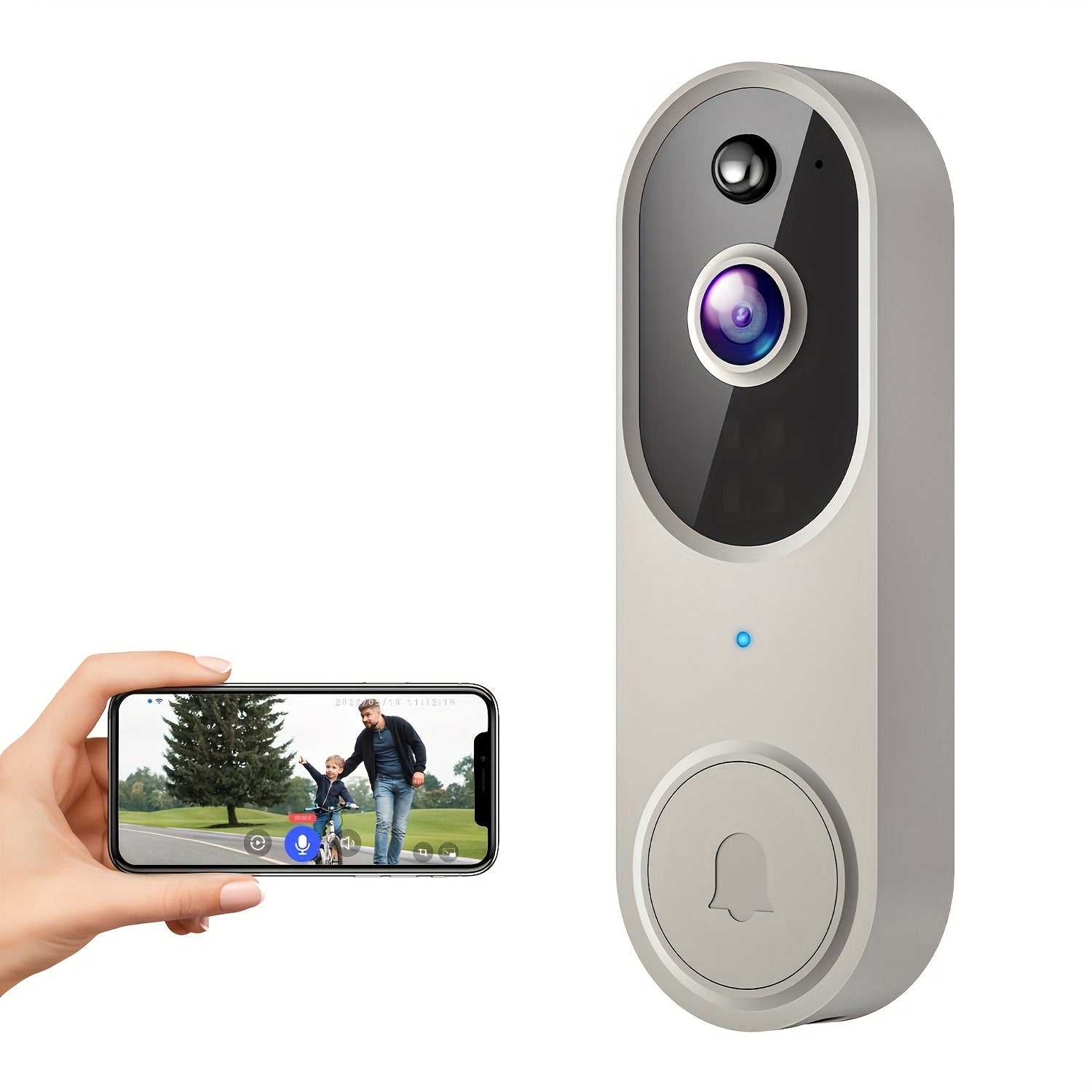 Security Video Doorbell, 1080p FHD And Color Night Vision, Battery-powered, Intelligent AI Detection, Two-way Audio, 2.4G Wi-Fi Support, Cloud Storage (sold Separately) - iBrightCS